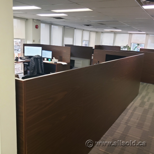 Espresso Gallery Cubicle Workstation LSuite Desks w/ Walls Allsold